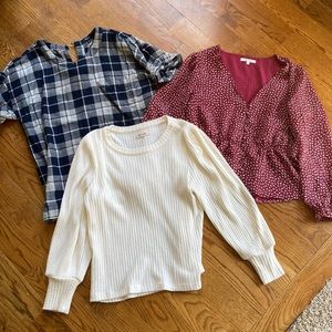 Madewell tops puff sleeve size small